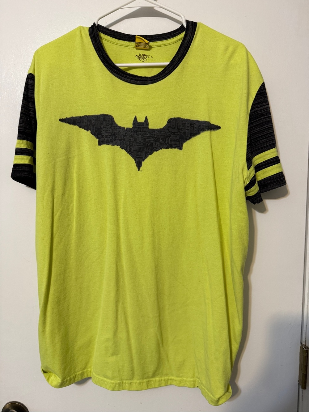 Lego Neon Yellow Batman Tag Tee with Black Trim